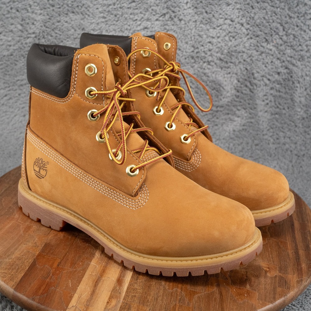 Timberland 10361 Leather Waterproof Boots Wheat Nubuck Womens Sz 9.5M US